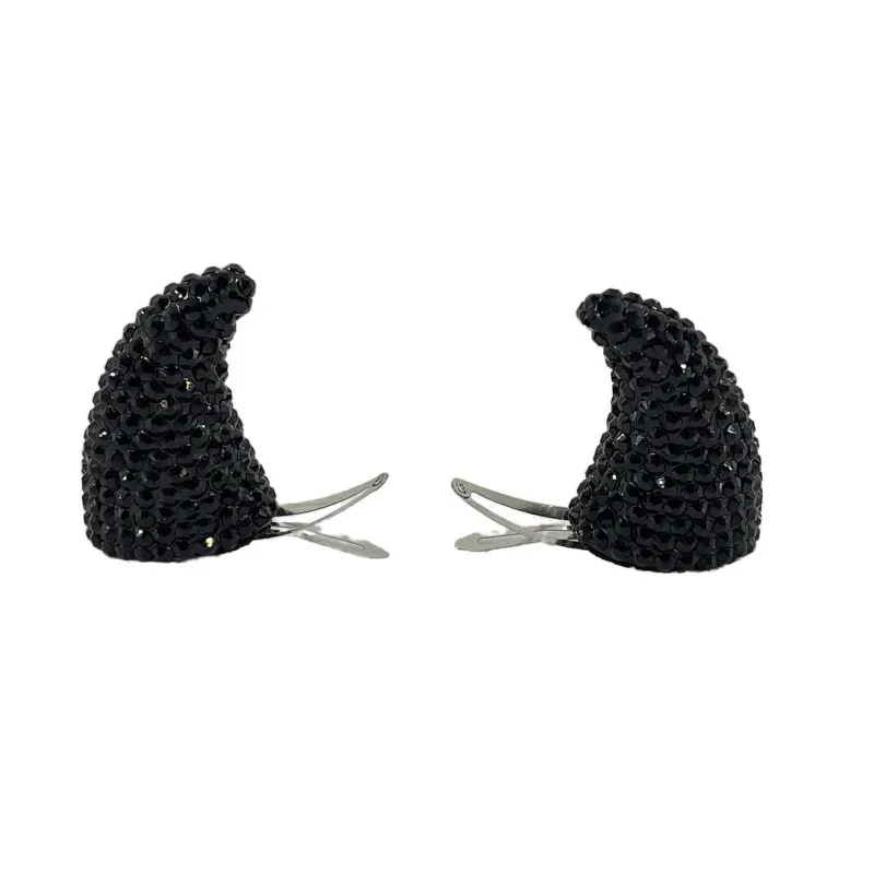 Pinza de pelo de cuerno de toro de Halloween, Clip de diablo creativo, accesorios para el cabello, tocado