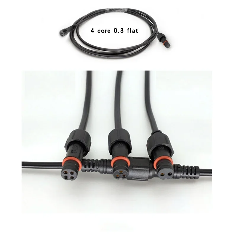 IP68 Waterproof Connector Elongated Extension Line 234 Core 22AWG 0.3 Square 2pin 3pin 4pin Wire Connector with Wire 0.5m 1m 5m