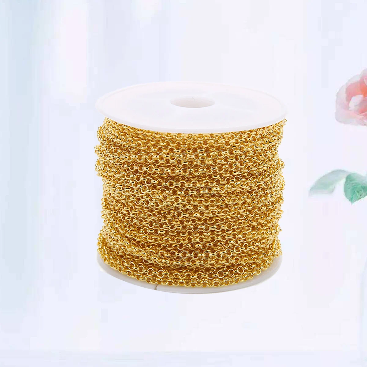 

3Mm Golden Cable Chain Spool 30M Lightweight Jewelry Making Diy Accessories For Necklace Bracelet Body Chain Craft Projects