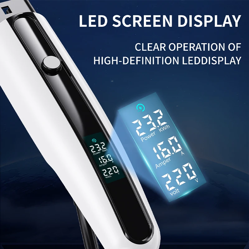 شاحن EV 32A 7KW / 16A 3.5KW مسدس شحن محمول - كابل 5 متر، مقبس Type2 وشاشة LED للمركبات الكهربائية #2