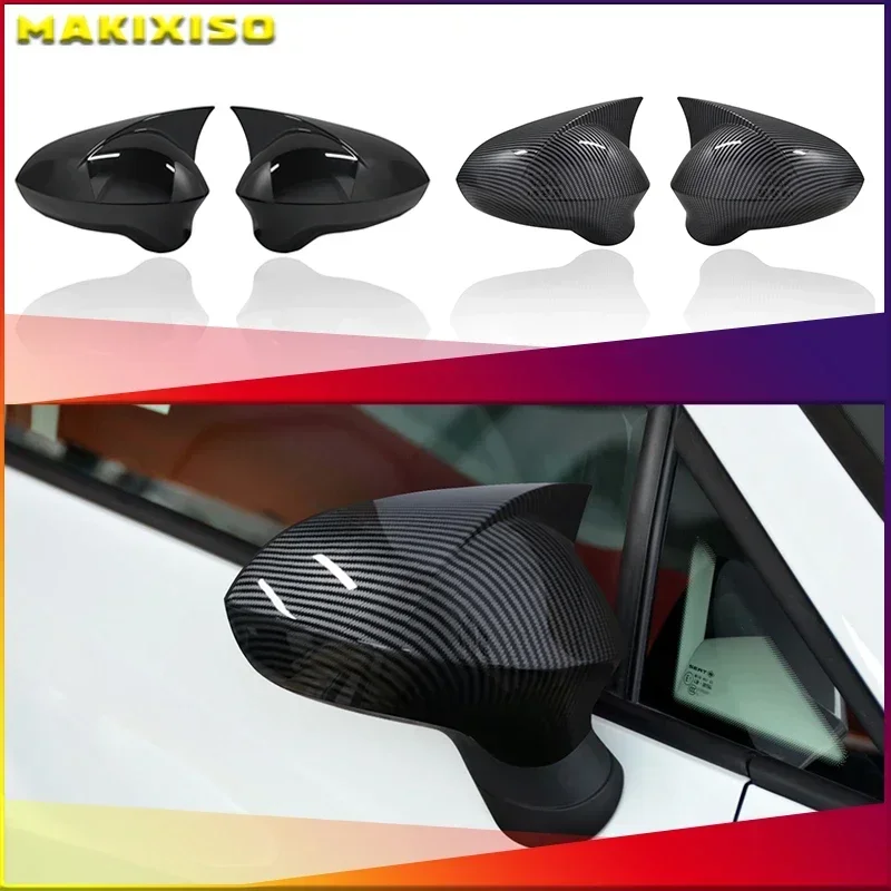 

For Seat ibiza Cupra 2009-2017 2 Pieces High Quality ABS Plastic Bat Style Mirror Covers Caps RearView Mirror Auto parts
