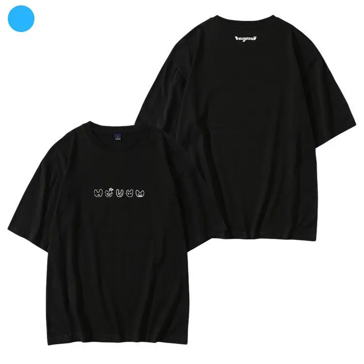 Nj Group Kpop Debut Birthday Aid Cartoon Around The Same Short-Sleeved T-Shirt Song Clothes Fashion T Shirt Pure Cotton Top