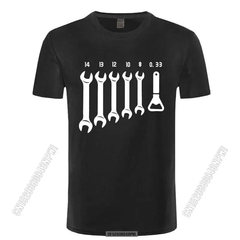 2022 Screw Wrench Opener Mechanic T-Shirts Men Car Fix Engineer Cotton Tee Stylish Chic Funny T Shirts Top Tee Men's Clothes