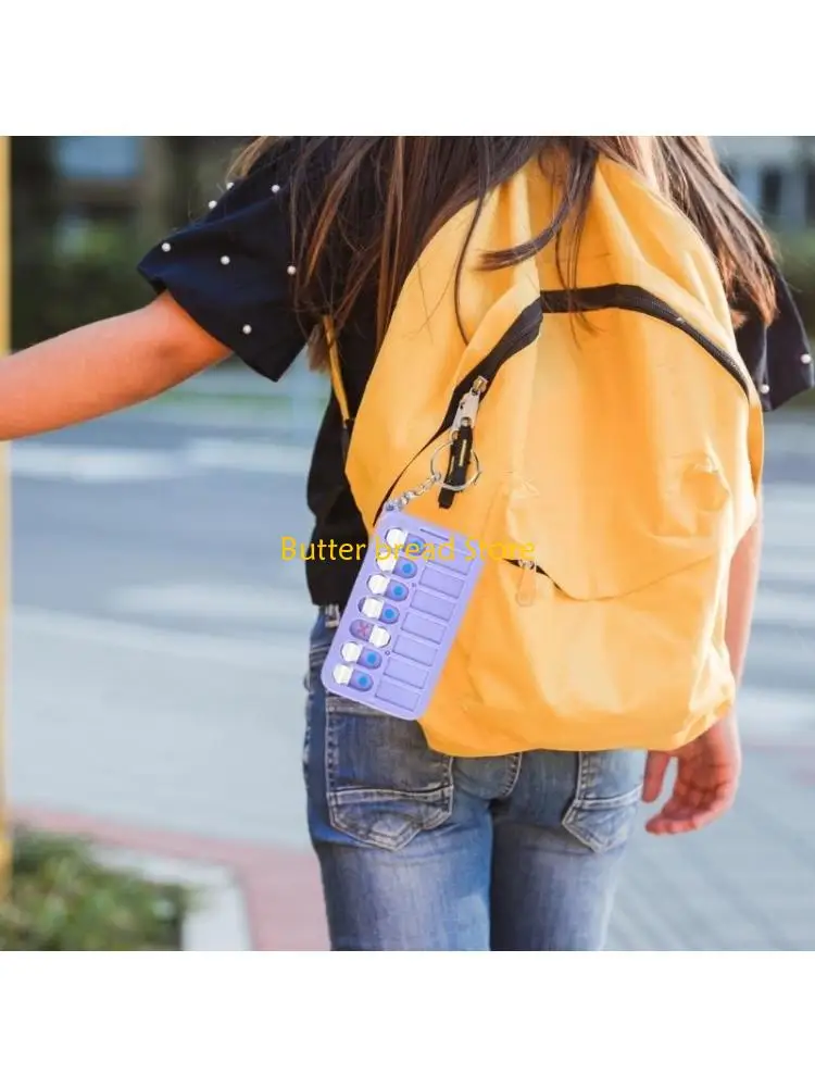 

W89C Daily Planner Board Rings Small Chore Chart Keychains Portable Daily Plan Board Keyrings Car Chain for Kids