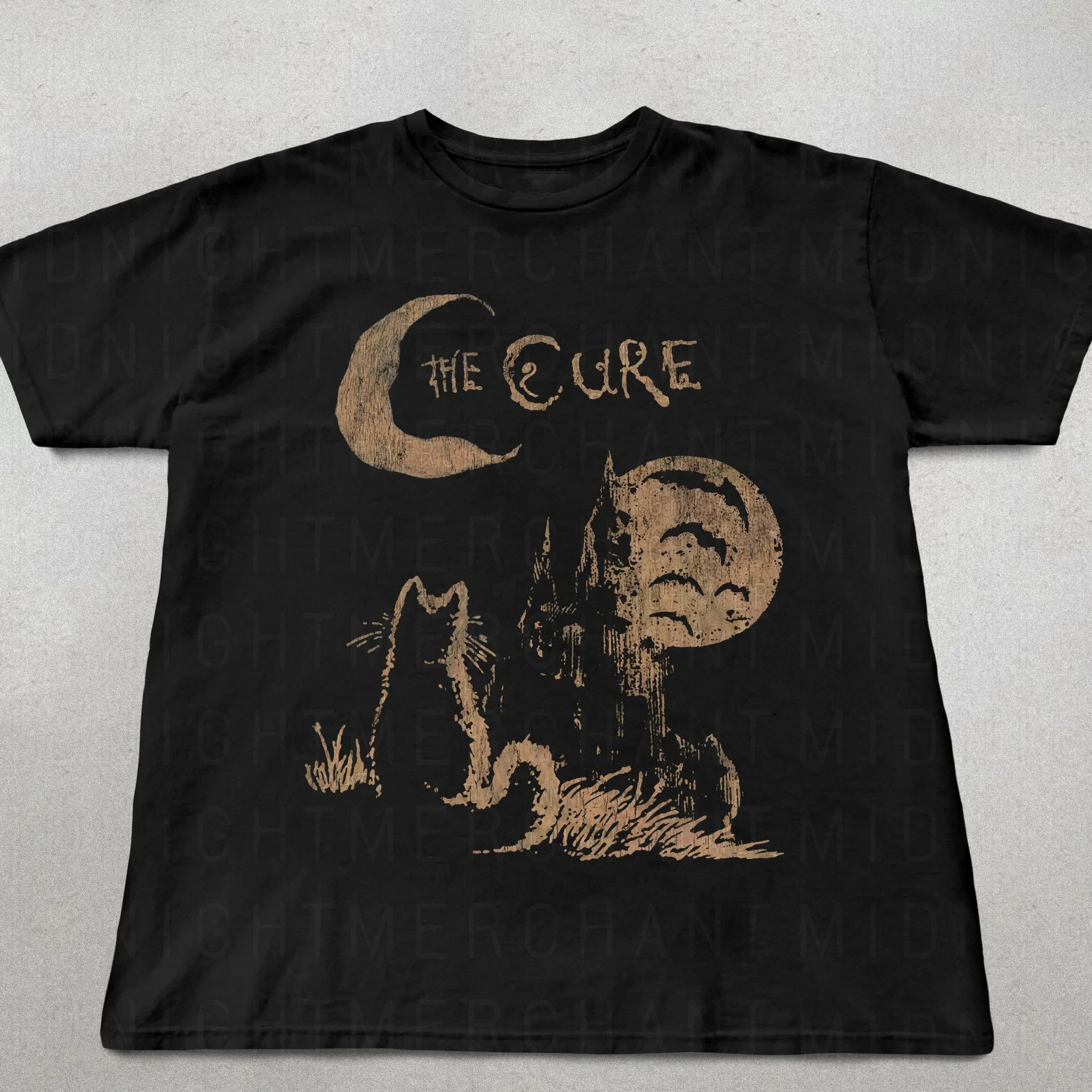 تي شيرت The Cure Cat، 90s Alt Indie Rock، قميص للجنسين هدايا لمحبي القطط، هدايا The Cure Fan، تي شيرت الفرقة، تي شيرت The Cure Graphic للرجال