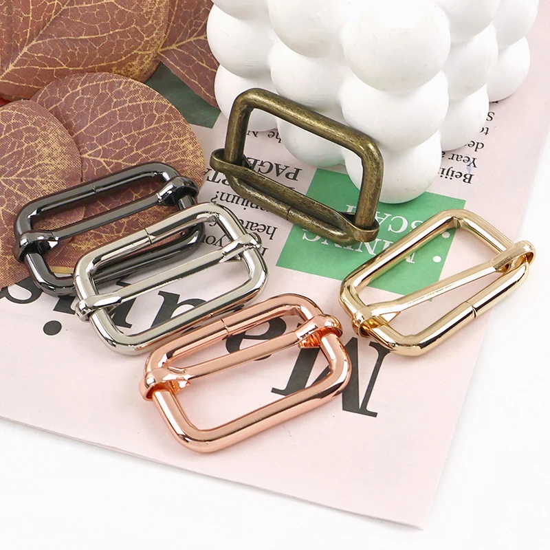 5/20Pcs 20-50mm Metal Bag Buckle Tri-glide Slider Adjuster Roller Clasp Bags Strap Webbing Pin Buckles DIY Hardware Accessories