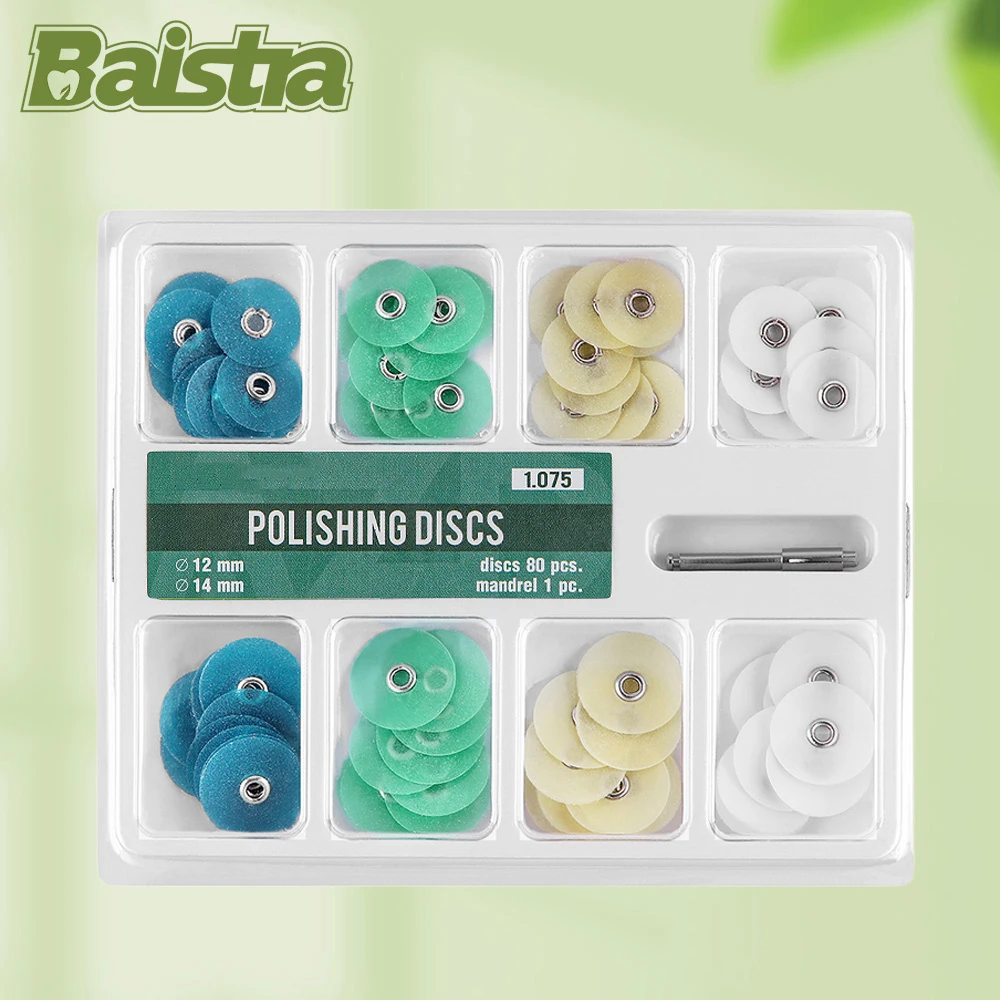 40/80 Pcs/Box BAISTRA Dental Polishing Disc Disks Gross Reduction Contouring Mandrel Stripes Set Dentistry Materials Teeth Tools