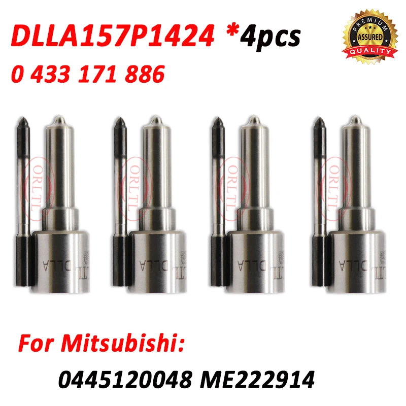 

4 шт. форсунок DLLA157P1424 0433171886, новые дизельные топливные форсунки DLLA 157 P 1424 для Mitsubishi ME222914 0445120048
