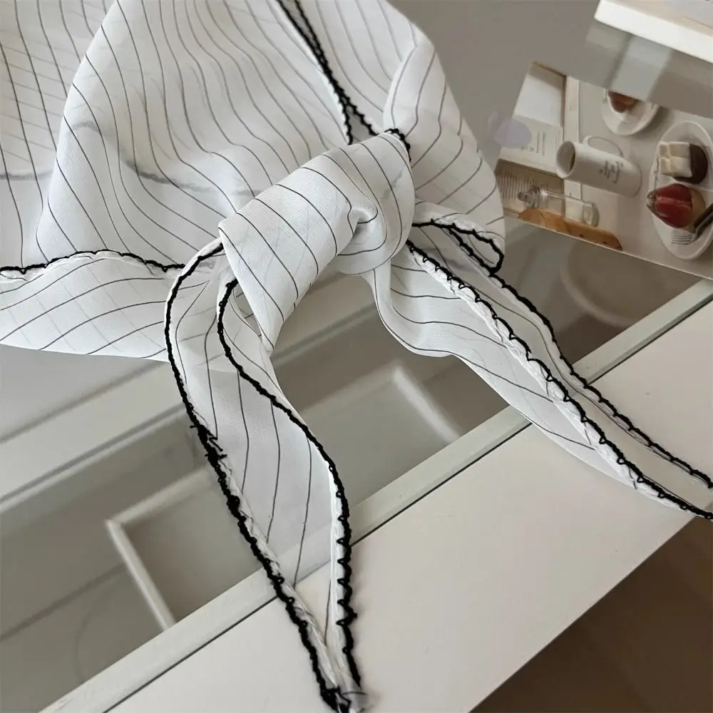 Neckerchief Sweet Polka Dot Headband Turban Korean Fresh Small Scarf Striped Thin Triangular Hair Band Spring/Summer