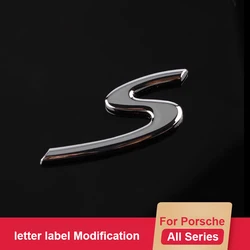 For Porsche All Series Cayenne Panamera Macan 911 718 Boxster Cayman S Car Emblem S Tail Emblem Letter Label Modification