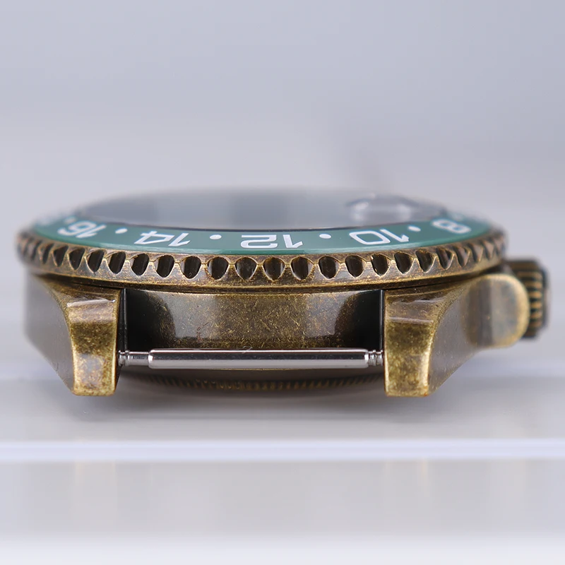 NH35 Tauchergehäuse 40mm Bronze Retro Uhrengehäuse Saphirglas für GMT NH34 NH35 NH36 NH38 4R36 Uhrwerk Uhrenzubehör Ersatzteile – Detail 5
