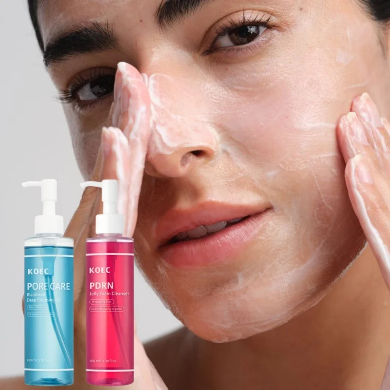 PDRN Jelly Foam Cleanser Deep Pore-cleansing Oil  Hydrating And Non-drying Daily Makeup Removal  Cleansing Care Korean Skincare