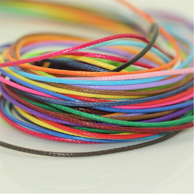 Mix kolorów woskowany sznurek do tworzenia biżuterii woskowana nić sznurek pasek naszyjnik Craft DIY akcesoria do bransoletek 1/1.5/2/3mm 10 metrów