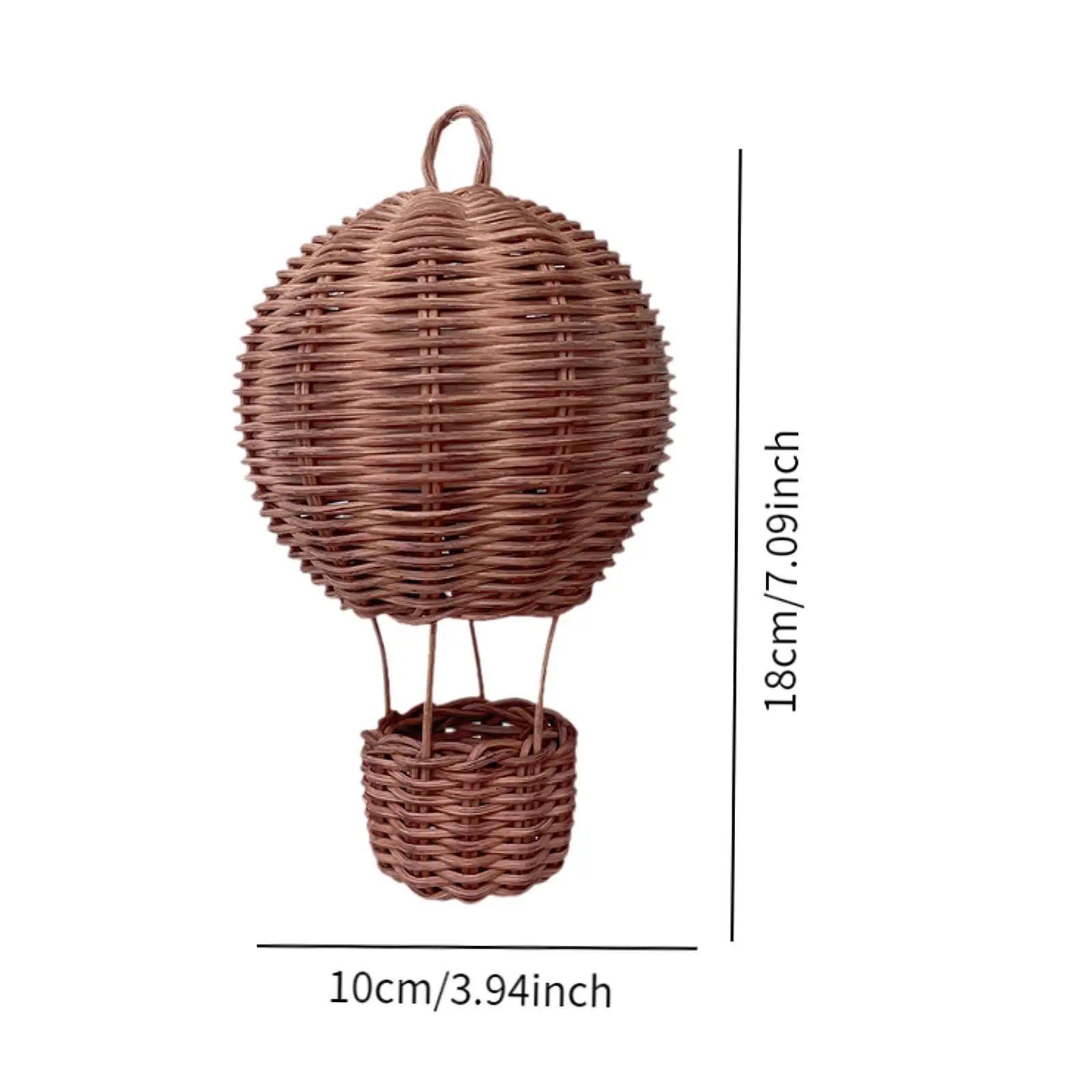 Handcrafted Rattan Hot Air Balloon Decor Woven Wall Hanging Ornament Craft for Wedding Party Photography Props view 4