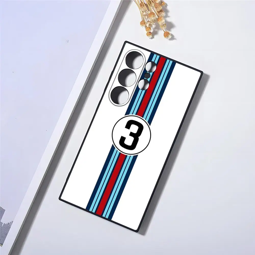 Martini Racing Horizontal Stripe Phone Case For S23 Fe Samsung S24 Ultra S22 S20 S21 Plus Galaxy A54 A34 A24 A53 Back Cover
