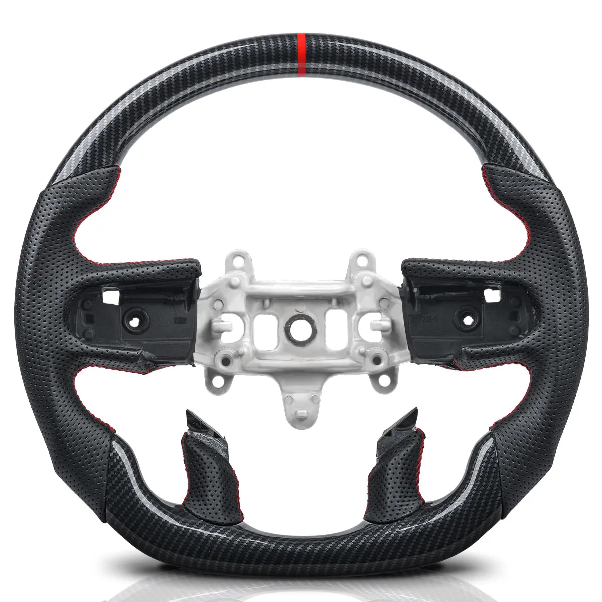 

For Dodge Ram 1500 2500 2019 2020 2021 2022 2023 2024 Perforated Leather Steering Wheel Hydro Carbon Fiber Racing Wheel