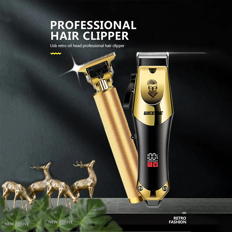 Vintage T9 Barber Clipper - Rechargeable Cordless Hair Trimmer with Dragon Engraved Retro uxury barber Men's Gifts Kit