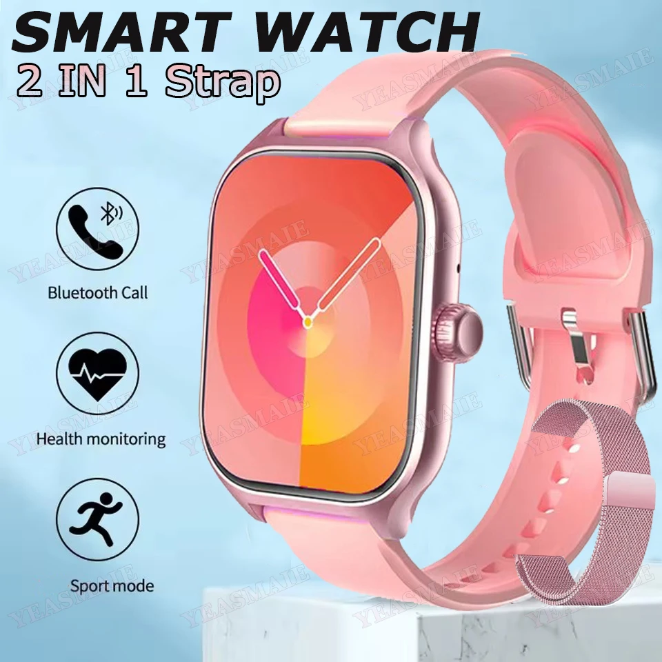 2025 ساعة ذكية جديدة 1.83 بوصة HD شاشة معدل ضربات القلب/مراقبة النوم سماعة لاسلكية تعمل بالبلوتوث دعوة التحكم بالموسيقى ساعة ذكية للرجال والنساء #1