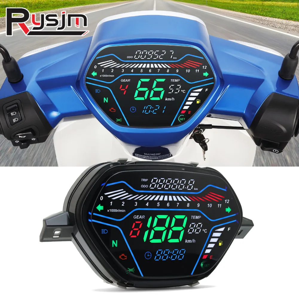 Digital Motorcycle Speedometer 199Km RPM LED Dashboard For EX5 Class1 CX DX For Honda Wave100 CD110 Alpha Ori Tokyoda DY110-2F