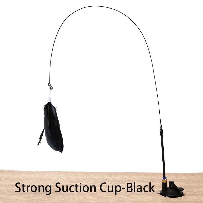 Interaktive Katze Spielzeug Handfree Katze Stick Kätzchen Spielen Teaser Zauberstab Spielzeug Saugnapf Feder Zauberstab Heimtierbedarf Simulation Feder