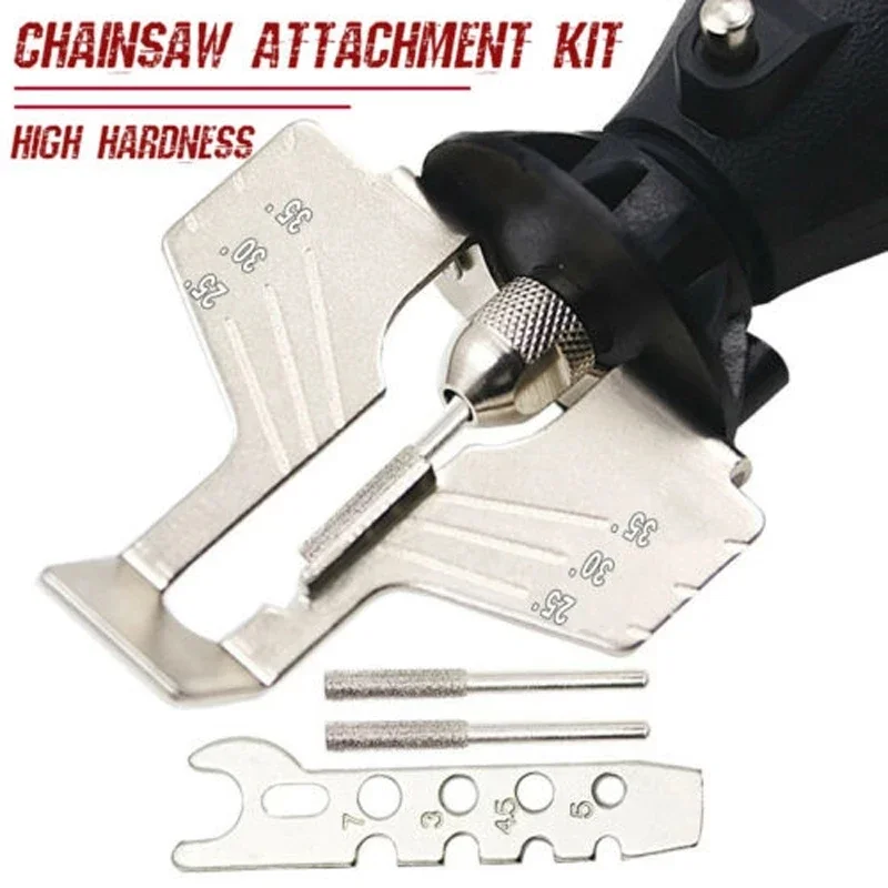 

Стальная 70 мм насадка для заточки цепной пилы, направляющая для заточки, адаптер для дрели, инструмент