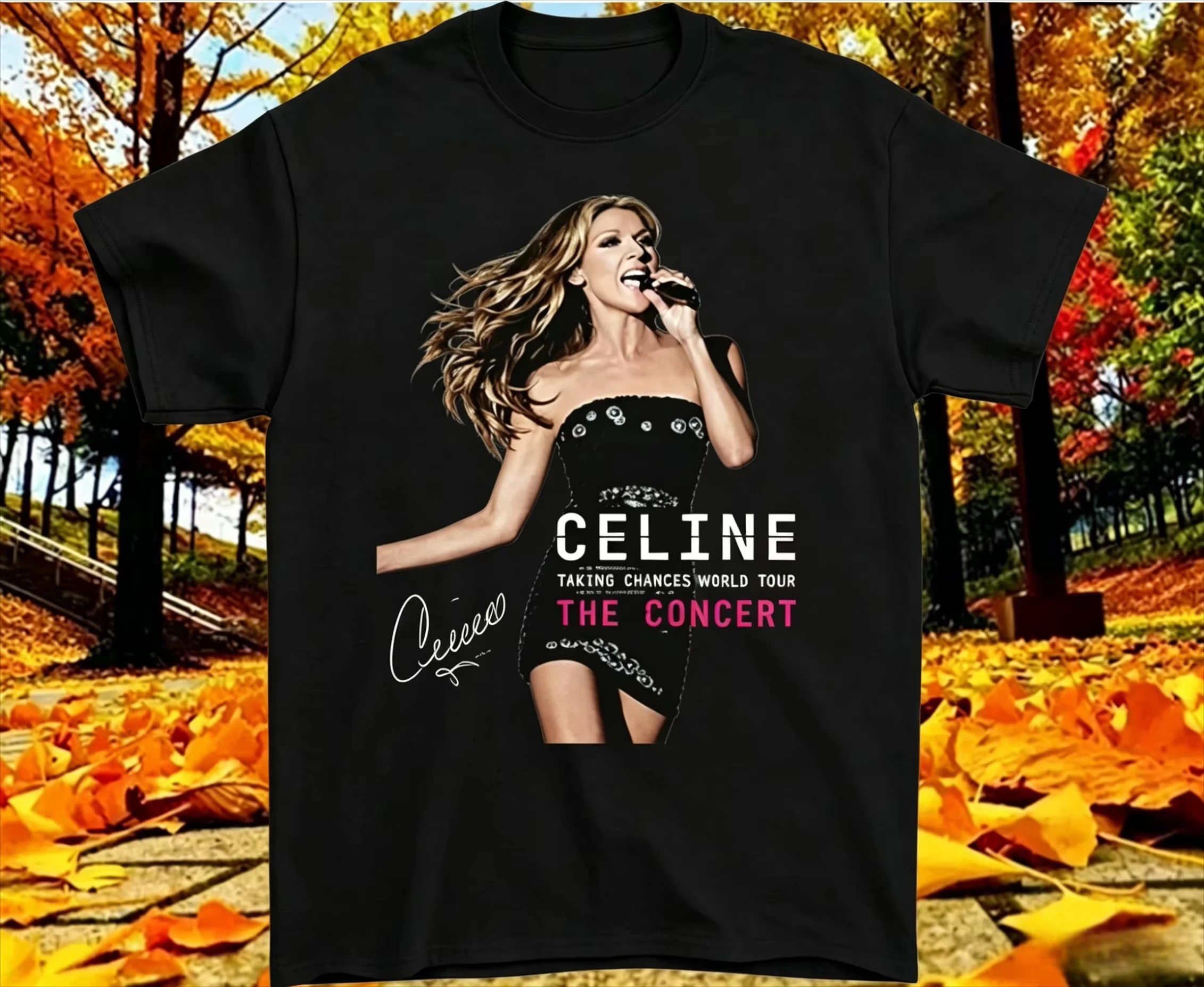 Celine Dion 2026 Paris Tour Grafik-T-Shirt für Männer und Frauen, Sommer Pop-Musik Casual Streetwear Fan-T-Shirt – Detail 3