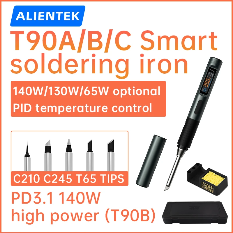 ALIENTEK T90 Soldering Iron 80-450℃ Adjustable Temperature Precision Welding Solder Tools T245/T210/T65 PCB Precision Tool Kit