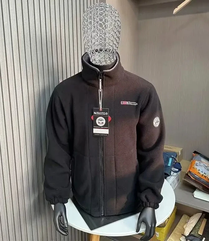 

Мужское утолщенное флисовое пальто в американском стиле, теплая зимняя куртка с воротником-стойкой, повседневная верхняя одежда