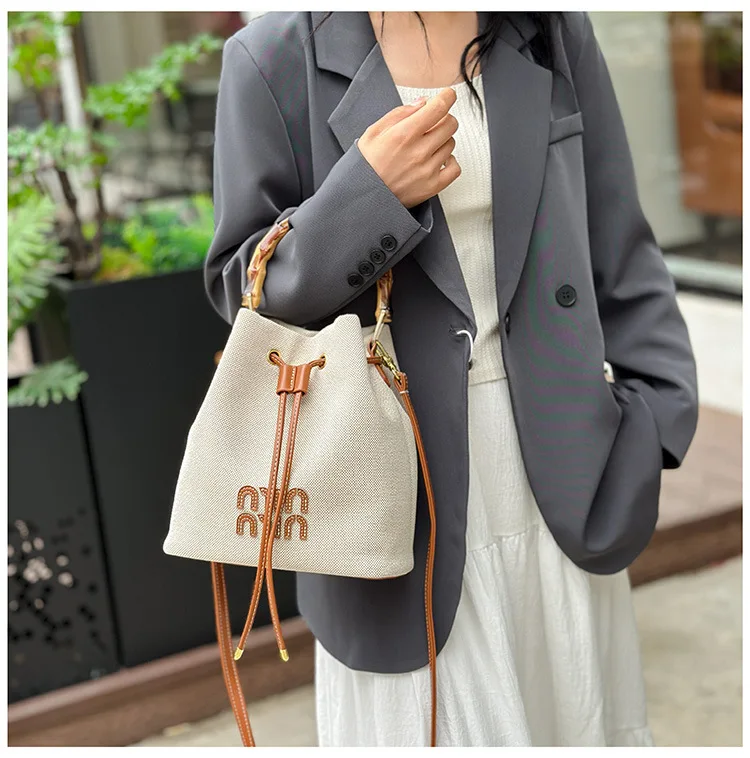

​​2025 SS Drawstring Bucket Bag, Vintage-Inspired Top Handle Shoulder Purse for Women, Convertible Crossbody Day to Night Tote