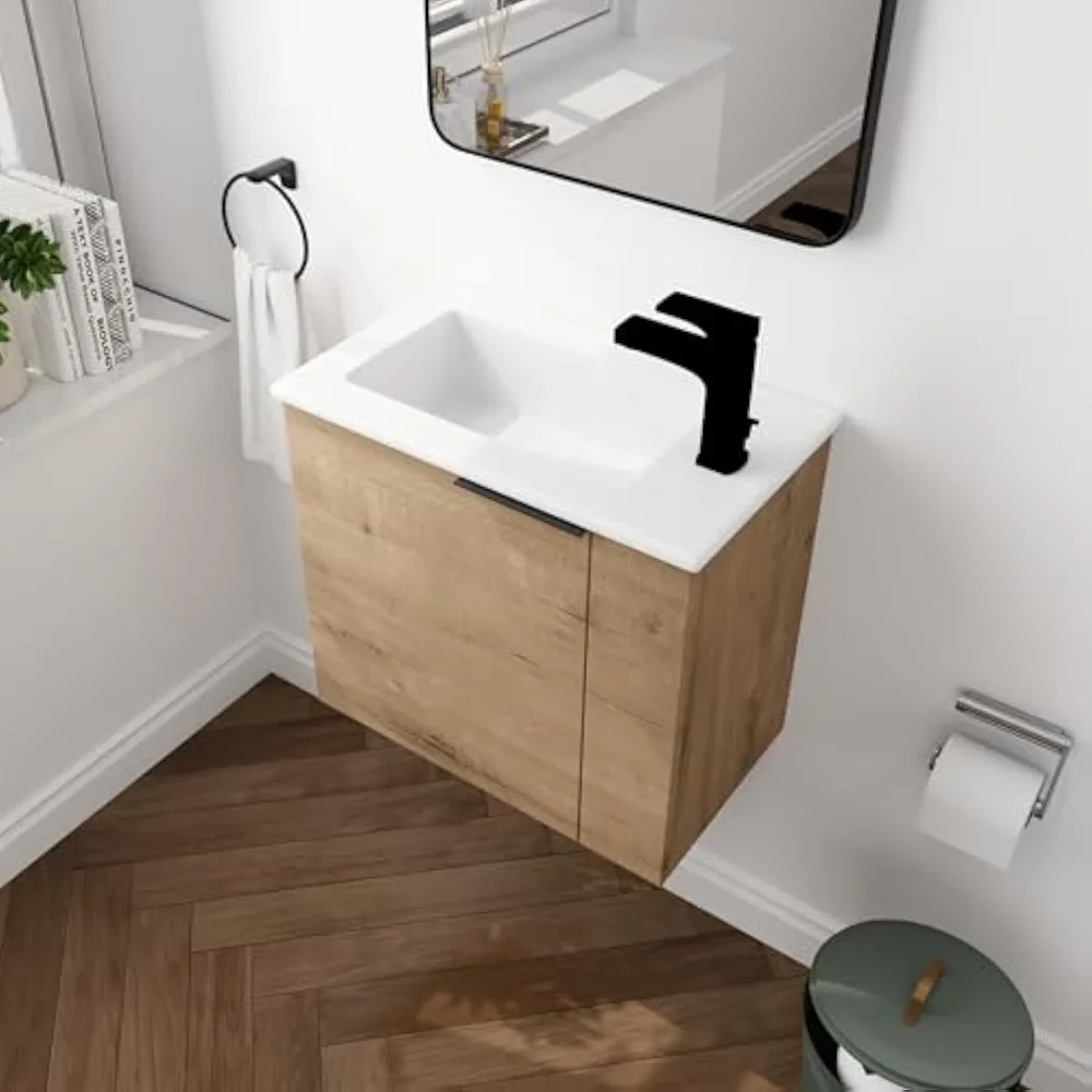 22 Bathroom Vanity with Sink, 22 Inch Floating Bathroom Vanity for Small Space, Single Sink Bathroom Vanity Combo, Modern Bathro