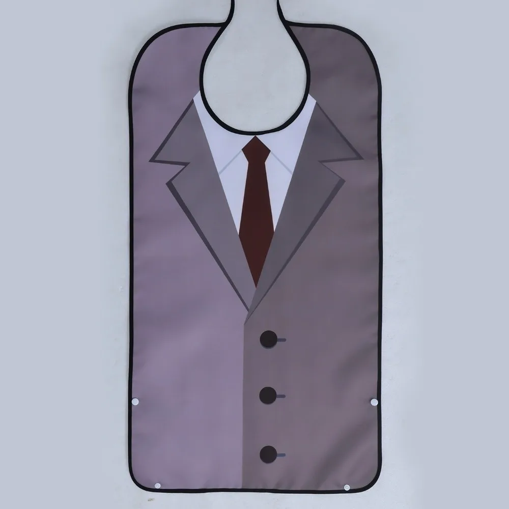 Waterproof Adult Eating Bib Large Size Stain-Resistant Clothing Protector Bib Washable Crumb Catcher Pocket Reusable Feeding Bib