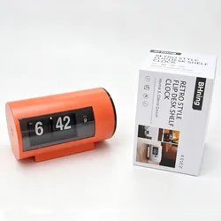 Retro Table Clock Auto Flip Clock 12 Hours AM/ PM Format Display Timepiece Desk Clock Flip Page Turning Clocks