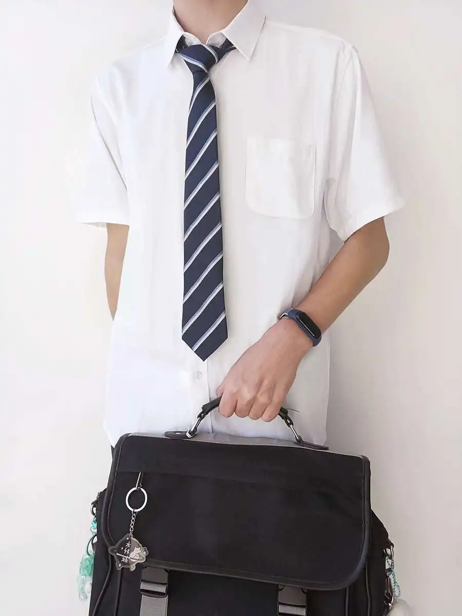 DK Uniforme Stile Basic Camicia Bianca Studente Maschile Estate Stile College Interno Fodera per Abito