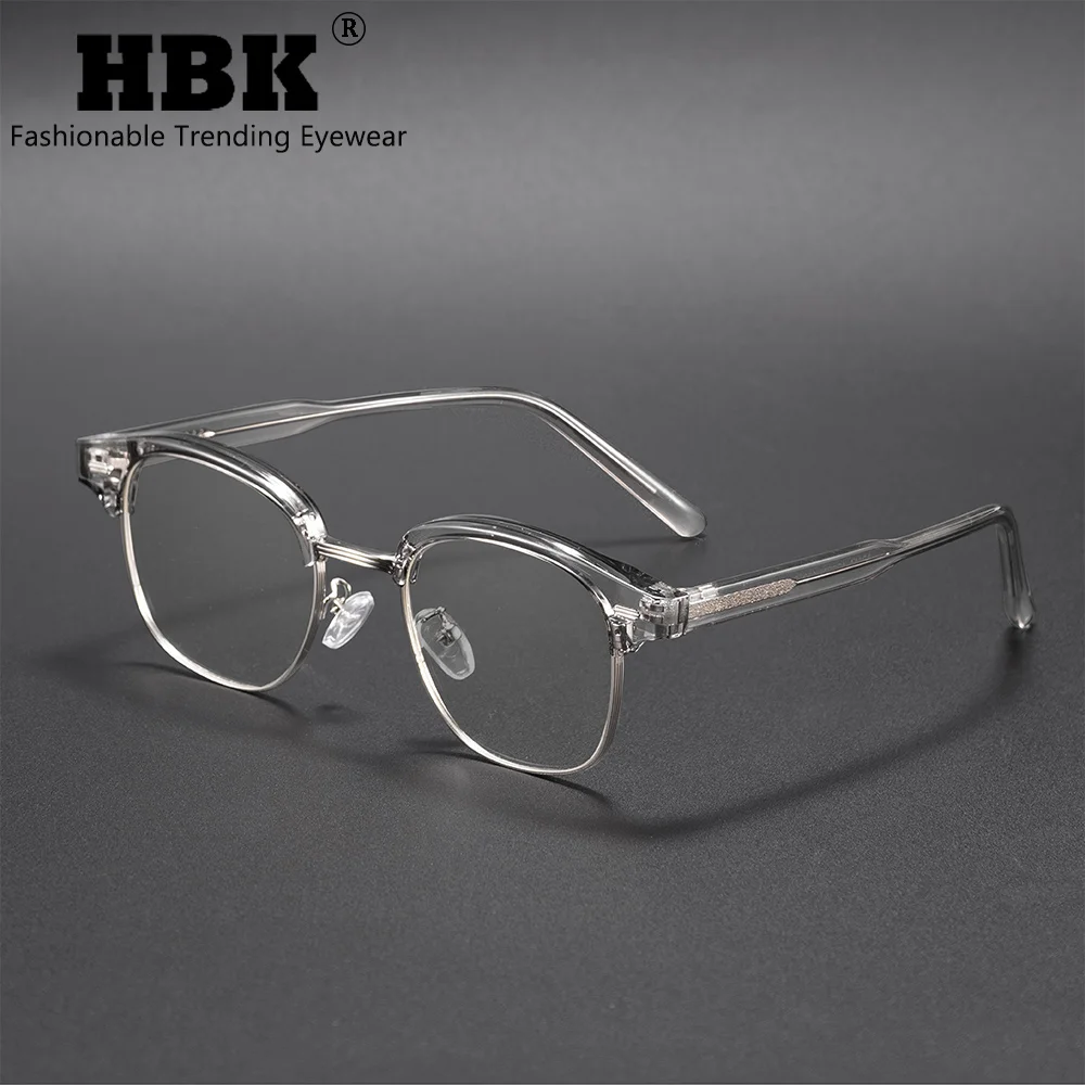 

HBK Fashion Classic Half Frame Glasses Design Sense Optical Glasses Frame Men's Women's Simple Anti Blue Light Reading Glasses