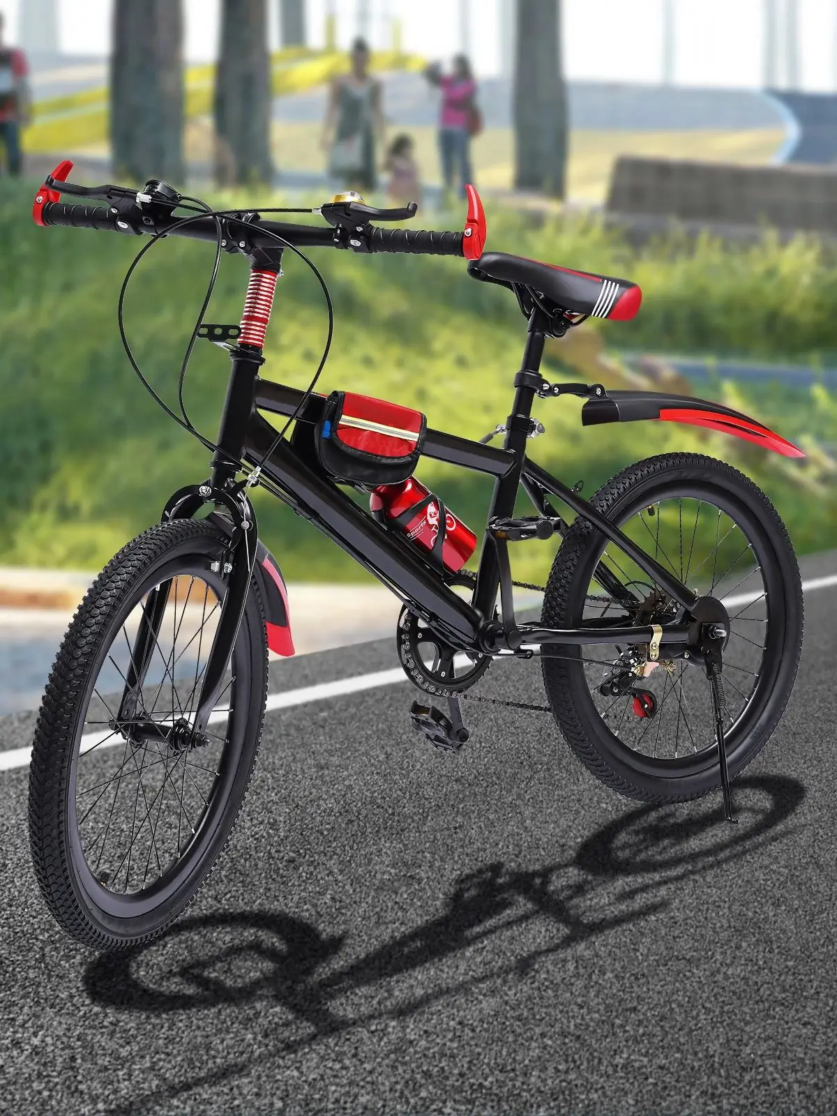 AliExpress 20 Inch Kids Bike Children Bicycle for Boys Girls Ages 8-12 Years Old, MTB Mountain Bike 7 Speed City Bike, GREEB/RED