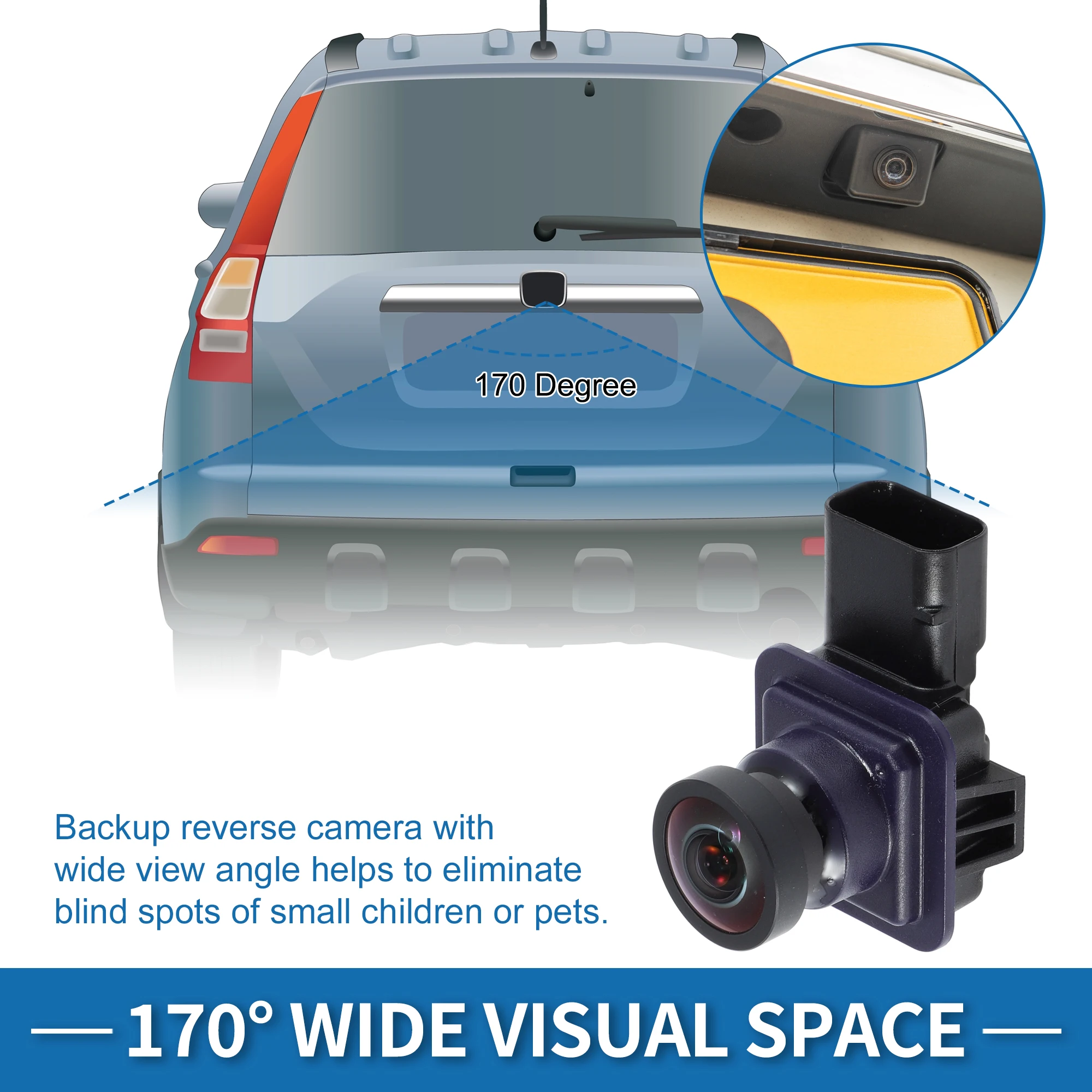 UXCELL Rear View Camera for Ford Flex 2013-2019 Limited/SE/SEL 3.5L 592006/DA8Z19G490A
