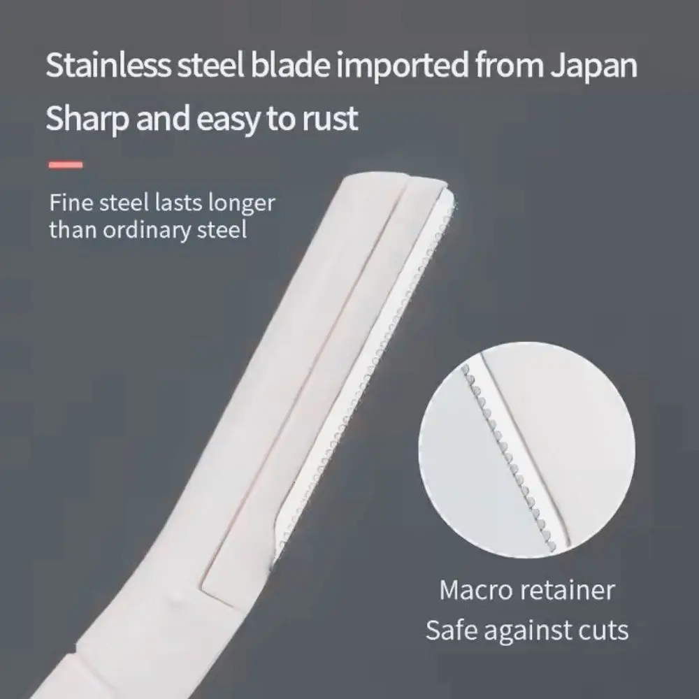 Rasoio sopracciglia in acciaio inossidabile con pettine, strumento professionale di bellezza per la depilazione per donne e uomini