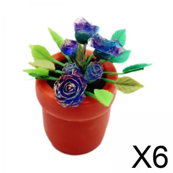 

6x Enchanting Miniature Dollhouse Potted Plants for Fairy Garden Decor