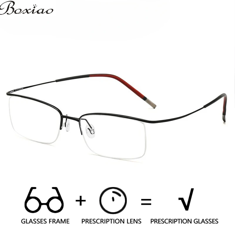 

Новые мужские очки из чистого титана, оправа для очков по рецепту, оптические очки без оправы для дальнозоркости и близорукости, прогрессивные очки для зрения