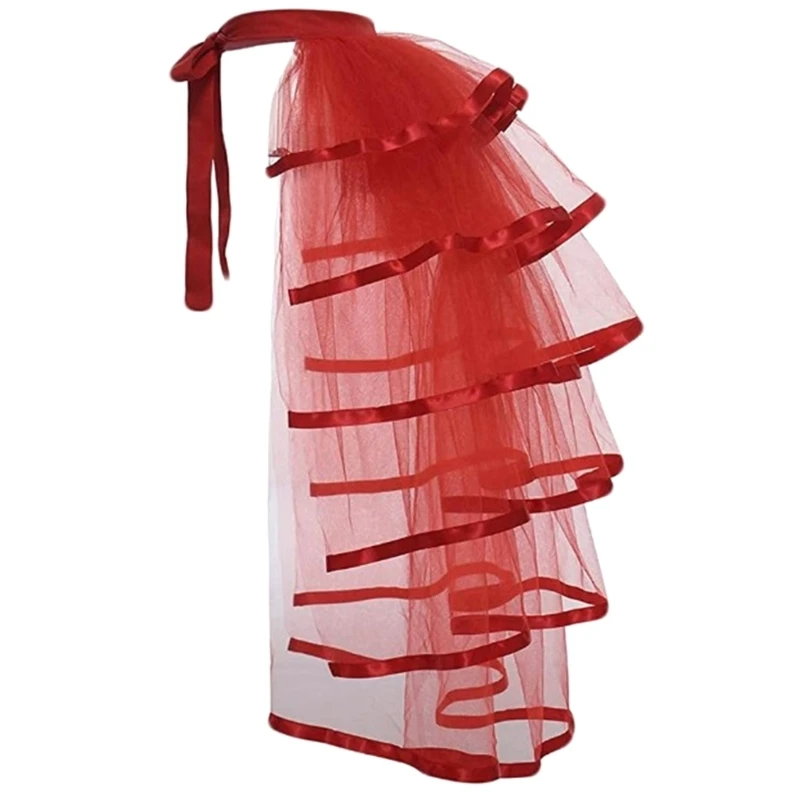 Halloween Stropdas Op Drukte Rok Riem Kant Tule Onderrok Steampunk Victoriaanse Riemrok 105Cm Lengte Geschenken