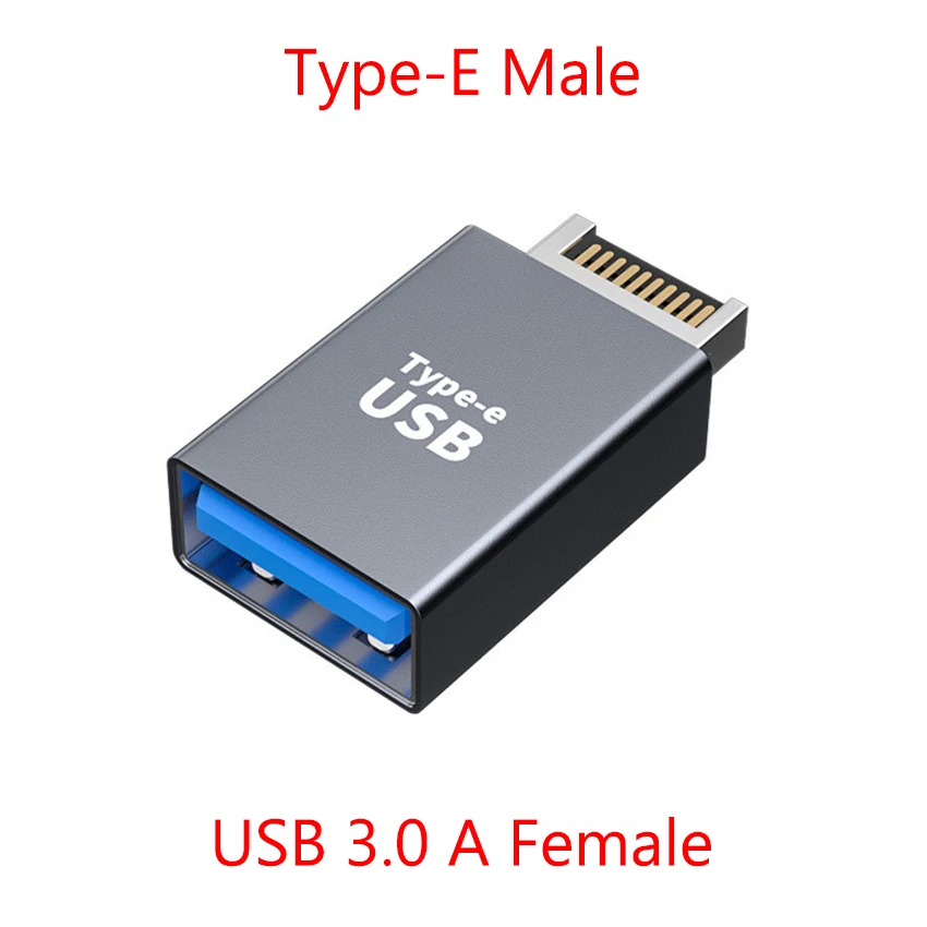 YuXi USB 3.1 Front Panel Header USB Type E to Type-C Female Male Adapter USB 3.0 A Connector for Computer Motherboard Plug