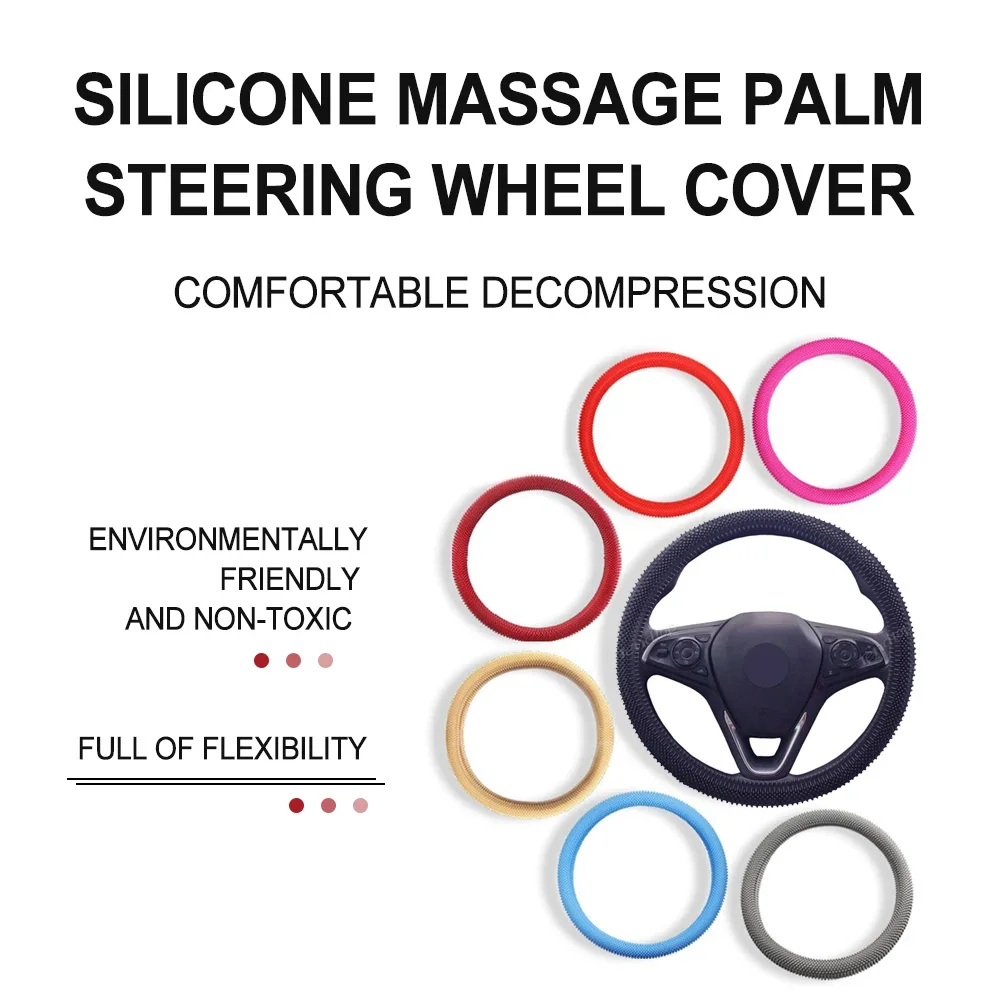 Car Styling Universal Silicone Steering Wheel Glove Massage Palm Cover Multi Color Soft Silicon Steering Wheel For Kia BMW Audi