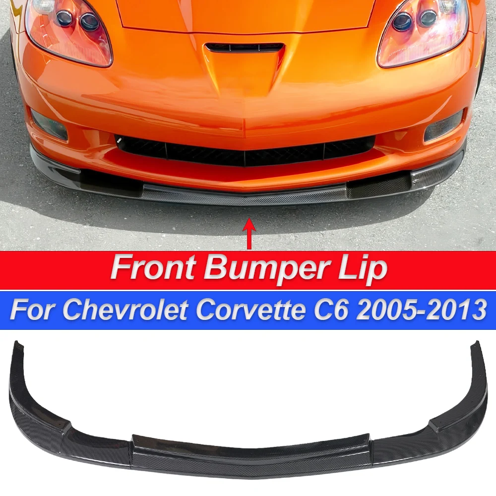 Front Bumper Lip Spoiler Splitter For Chevrolet Corvette C6 2005-2013 2006 2008 2012 2010 Z06 ZR1 Style Body Kit Car Accessories