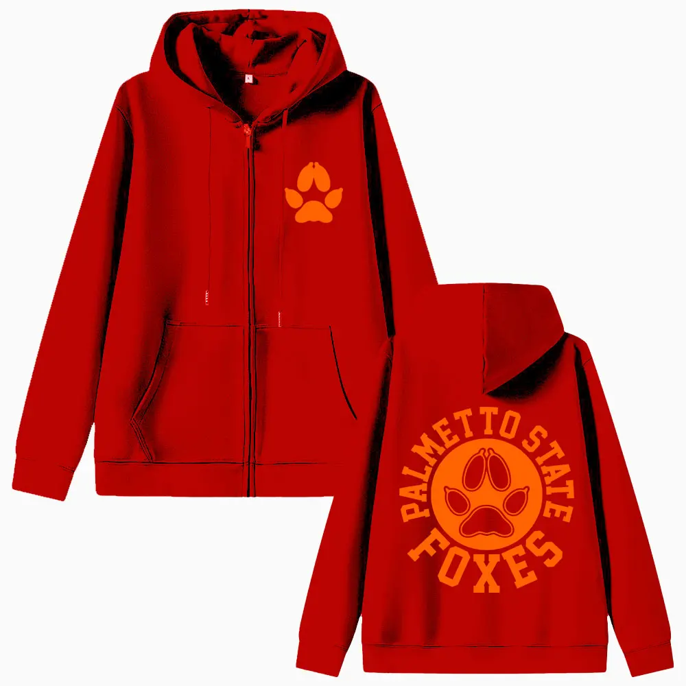 Alles für das Spiel The Foxhole Court Palmetto State Foxes Logo Grafik-Reißverschluss-Hoodie Josten-Druckmantel Herrenmode-Kapuzenpullover mit Reißverschluss – Detail 5
