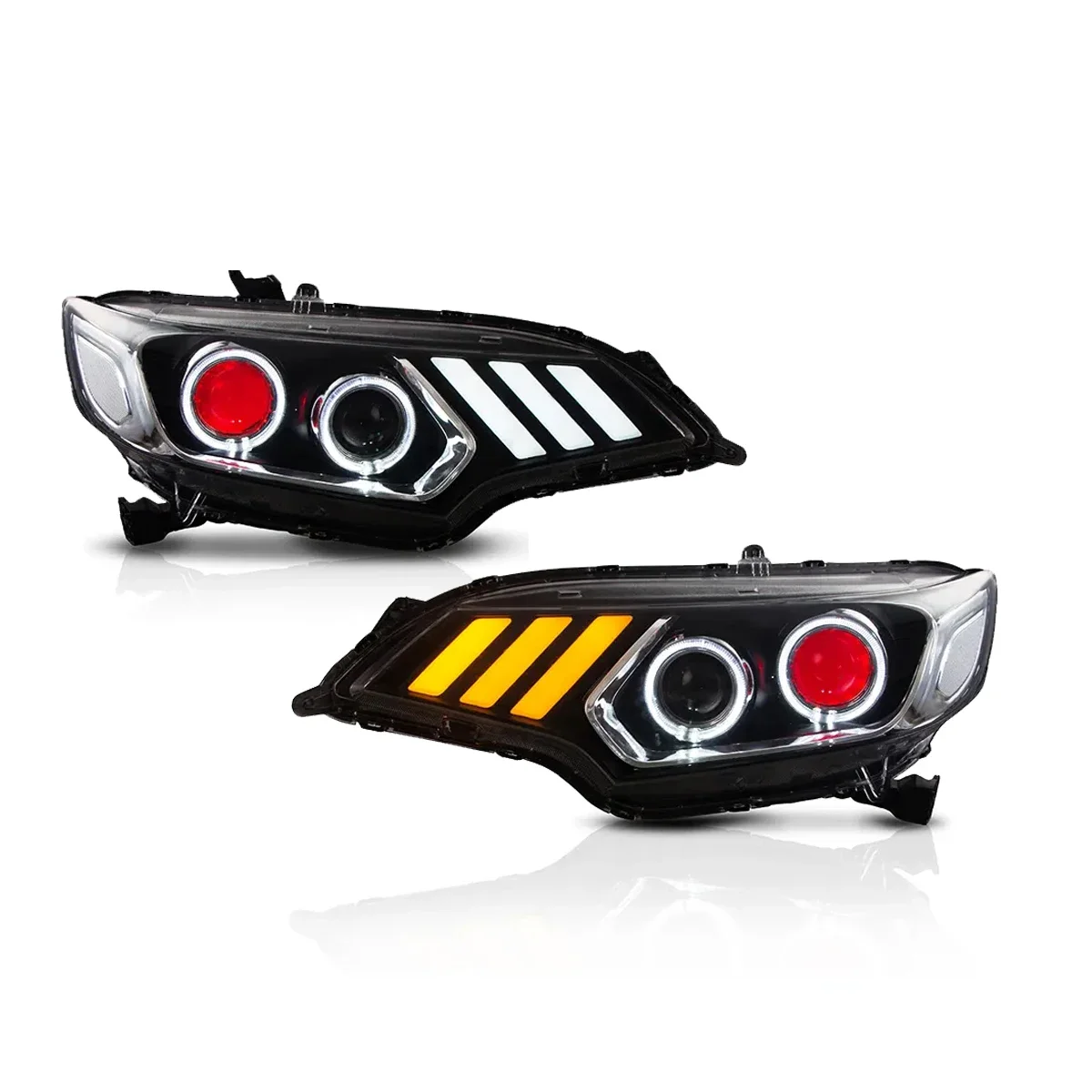 Full LED Lights For Honda Jazz Fit Car Accessories Head Lamps DRL Sequential Turn Signal Headlights Assembly 2014-2017