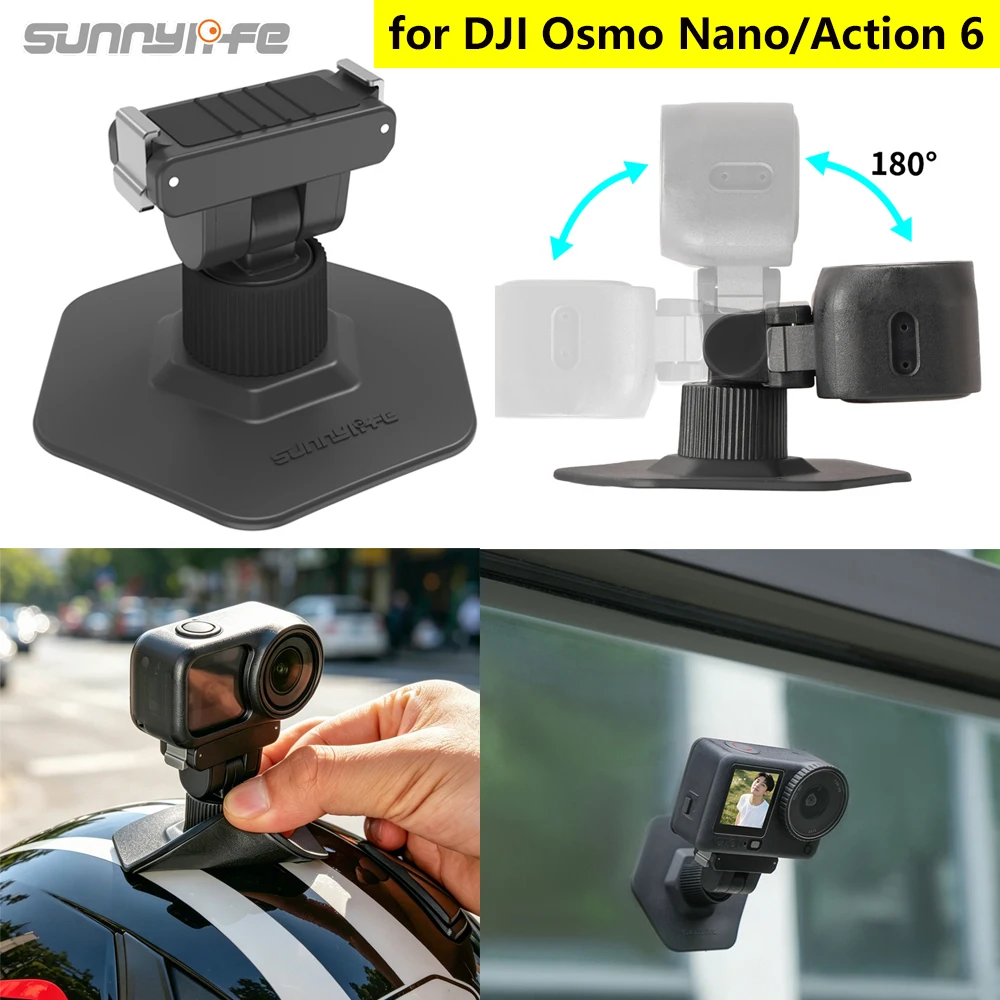 

Sunnylife Magnetic Flexible Adhesive Base Sticker Mount Motorcycle Helmet Base for DJI Osmo Nano/Action 6 Action Camera Holder