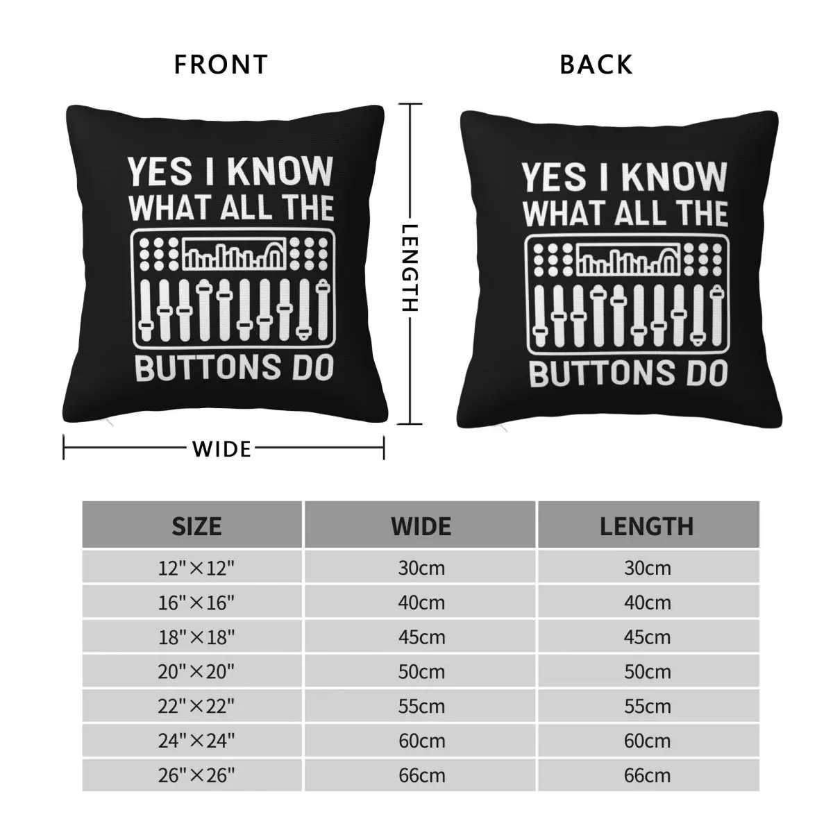 What All The Buttons Do Audio Engineer Square Pillowcase Polyester Linen Velvet Pattern Zip Decor Sofa Seater Cushion Cover