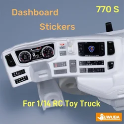 1:14 RC Truck Dashboard Cab Sticker For 1/14 Tamiya Rc Tractor Truck 770S 56368 56371 Diy Toy RC Truck Akcesoria