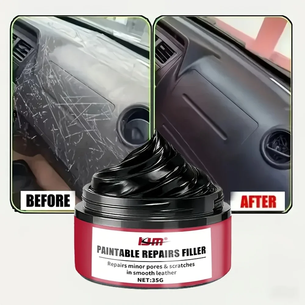 KJM Car Paintable Repair Filler - 35G Universal Scratch Remover, Long-Lasting Restorer for Car Surfaces, Fast-Drying Formula