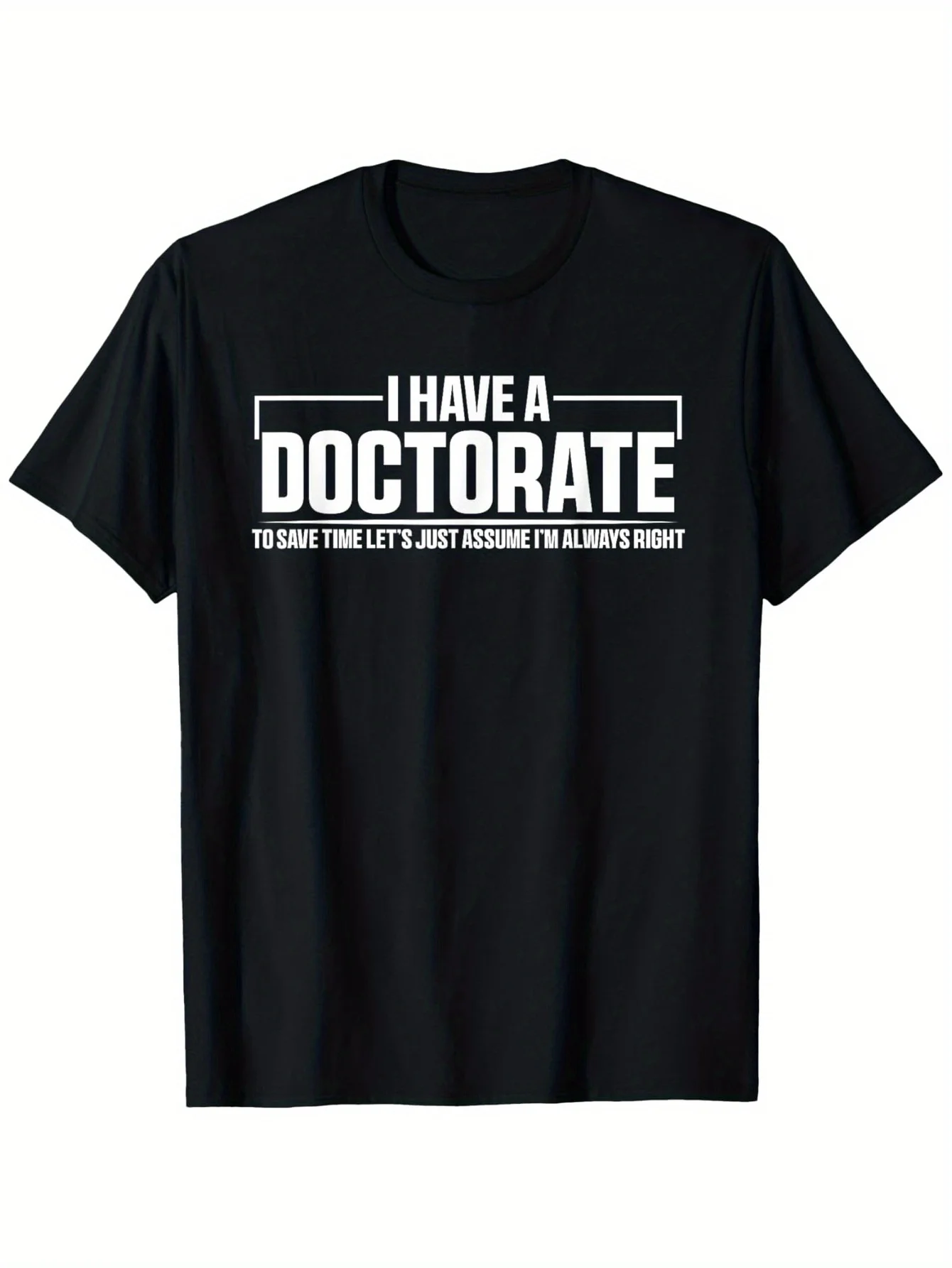 PhD Graduation T-Shirt - PhD Capable Suitable for Academic Party, Casual Round Neck Short Sleeve Shirt with Random  Print, Comfortable  for Doctorate Celebration Gift